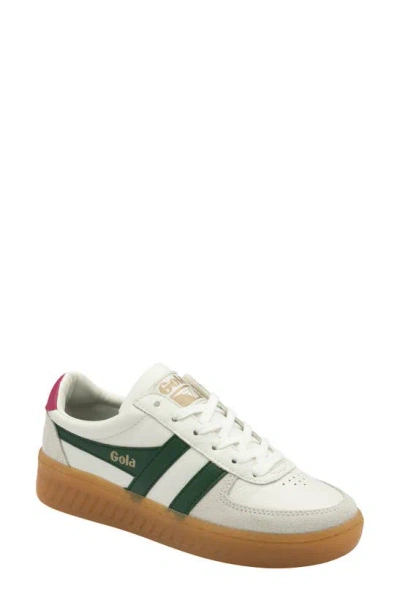 Gola Grandslam Elite Sneaker In White/ Evergreen/ Fuchsia/ Gum