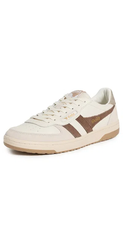Gola Hawk Sneakers Off White/otter/gold In Black