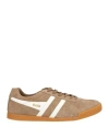 Gola Man Sneakers Khaki Size 13 Leather, Textile Fibers In Beige