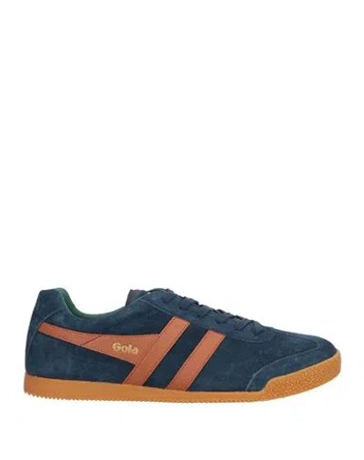 Gola Man Sneakers Navy Size 15 Leather, Textile Fibers In Blue