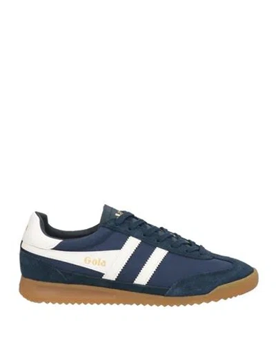 Gola Man Sneakers Navy Size 9 Leather, Textile Fibers In Blue