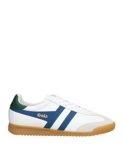 Gola Man Sneakers White Size 9 Leather, Textile Fibers