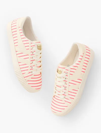 Gola Â® Mark Cox Tennis Sneakers - Jardin Stripe - Ivory/coral - 11m Talbots In Ivory,coral