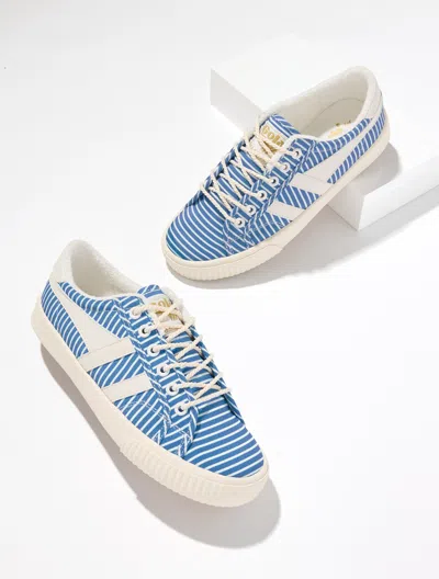 Gola ® Mark Cox Tennis Sneakers - Coastal Stripes - Off White - 11m Talbots In Blue