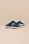 Gola Medallist Navy Color Block Suede Leather Sneakers In Navy