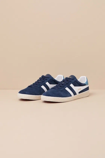 Gola Medallist Navy Color Block Suede Leather Sneakers