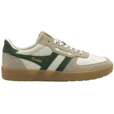 GOLA MEN'S CLASSICS HAWK '83 TRAINERS SHOES IN OFF WHITE BONE EVERGREEN GUM