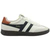 Gola Men's Cyclone Leather Sneaker In White/navy/moody Orange/dark Gum In White