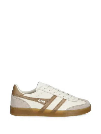 Gola Panelled Leather Sneakers In Neutral
