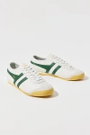 Gola Women's Race Leather Sneaker In White/evergreen, Women's At Urban Outfitters In White/evergreen