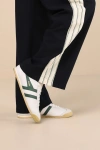 Gola Women's Race Leather Sneaker In White/evergreen, Women's At Urban Outfitters In White