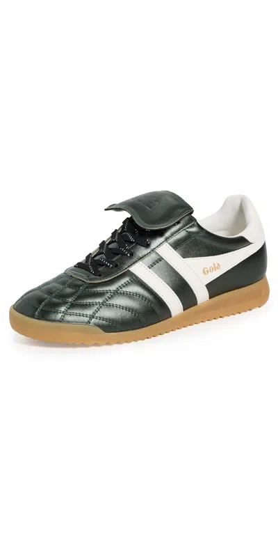 Gola Stadium '86 Sneakers Bottle Green/off White In Animal Print