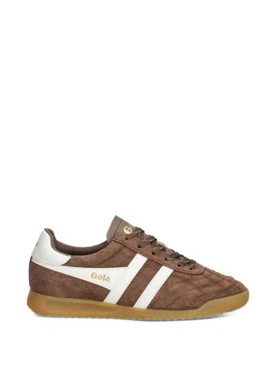 Gola Stadium Quilted Lace-up Sneakers In Brown