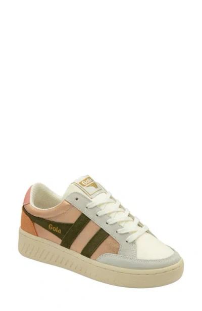 Gola Super Slam Blaze Sneaker In Rose Gold/khaki/coral Pink