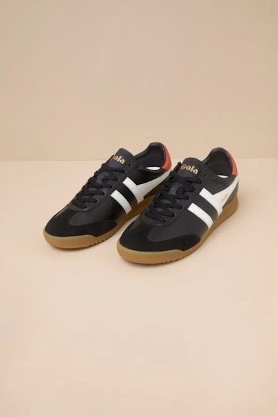 Gola Torpedo Black Multi Color Block Leather Lace-up Sneakers