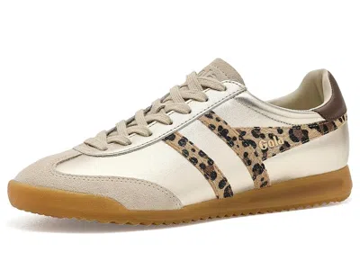 Gola Torpedo Glimmer Safari Women's Cross Training Shoes Gold/leopard/dark Brown: 6 B - Medium, Leather