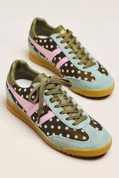 Gola Torpedo Polka-dot Sneakers In Green