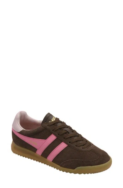 Gola Torpedo Logo-print Panelled Sneakers In Brown