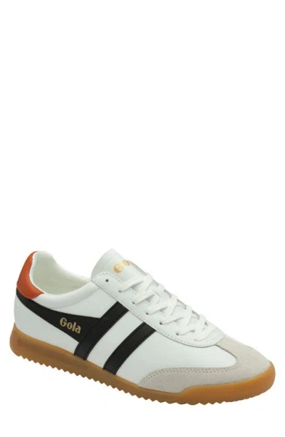 Gola Torpedo Sneaker In White/ Black/ Moody Orange