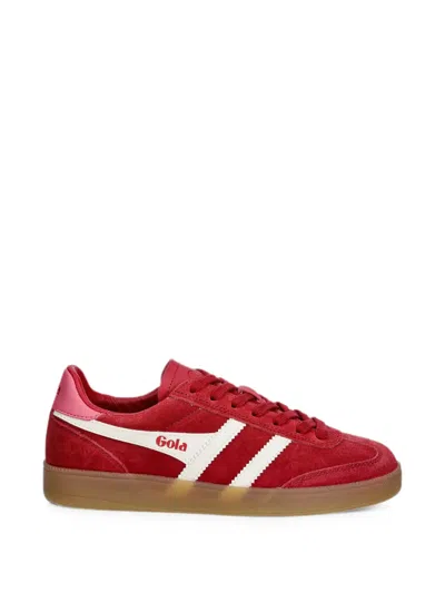 Gola Viper Logo-patch Suede Sneakers In Red