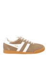 Gola Woman Sneakers Camel Size 7 Leather In Bone/white