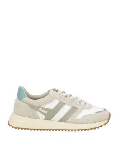 Gola Woman Sneakers Light Grey Size 6 Textile Fibers, Leather