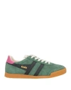 Gola Elan Evergreen Color Block Suede Leather Sneakers In Green