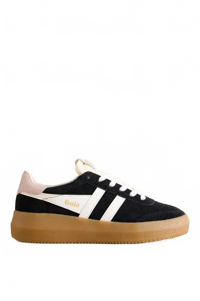 Gola Women's Athena Suede Sneaker In Black/off White/rose/gum In Multi