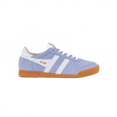 Gola Elan White Counter Suede Sneakers Women In Baby Blue