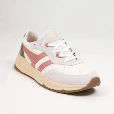 Gola Women's Classics Saturn Sneakers In White/coral Pink/khaki In Multi