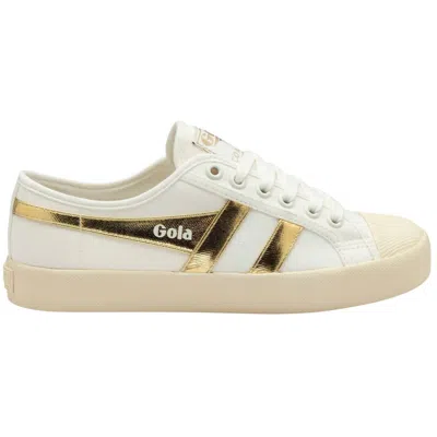 Gola Women's Coaster Trainer Shoes In Off White/gold In Neutral