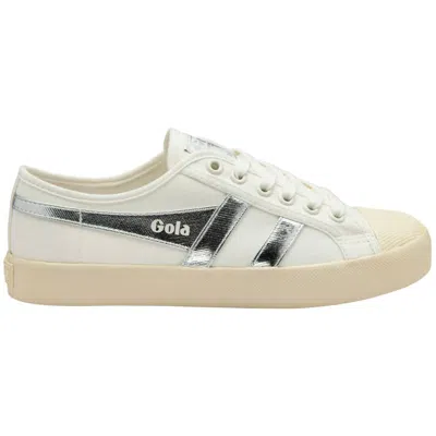 Gola Women's Coaster Trainer Shoes In Off White/silver