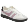 Gola Women's Cyclone Leather Trainer Sneakers In White/candy/black/dark Gum In Multi