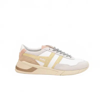 Gola Women's Eclipse Pure Sneakers In White/lemon/pearl Pink