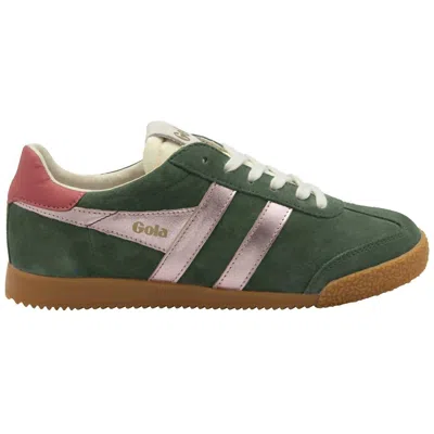 Gola Women's Elan Glitz Sneakers In Evergreen/pink/coral In Green
