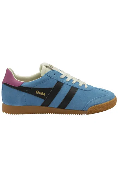 Gola Women's Elan Lace Up Sneaker In Santorini/black/fuschia In Blue