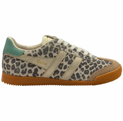 Gola Women's Elan Safari Sneakers In Snow Leopard/light Caramel/gold/green Mist In Black