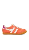 Gola Women's Grandslam Suede Sneakers In Hot Coral/off White/fuchsia