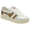 Gola Women's Grandslam Trident Sneakers In White/brown Sugar/dusty Rose In White