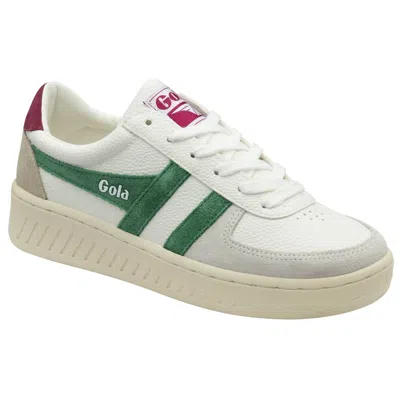 Gola Women's Grandslam Trident Sneakers In White/emerald/cerise In Multi