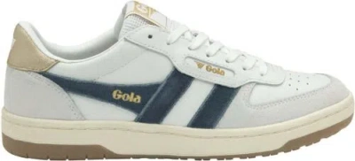 Pre-owned Gola Women's Hawk Sneaker In White/ink/gold