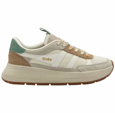 Gola Women's Phoenix Trainer Sneaker In Off White/light Caramel/green Mist In Multi