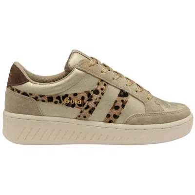 Gola Women's Superslam Blaze Ii Sneakers In Gold/leopard/dark Brown In Neutral