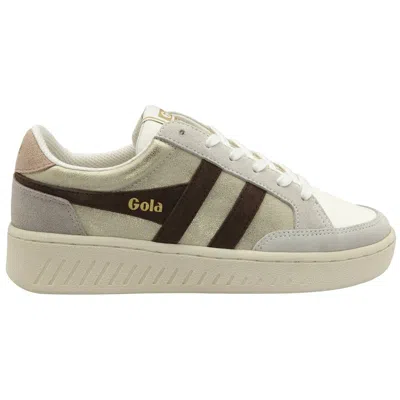 Gola Women's Superslam Blaze Sneaker In Gold/dark Brown/cameo In Multi