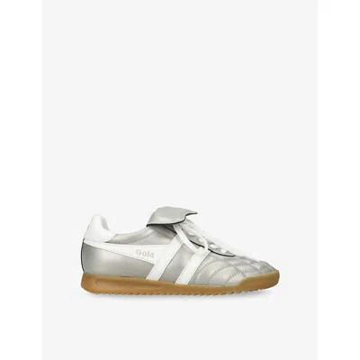 Gola Womens  Stadium Leather Low-top Trainers In Silver