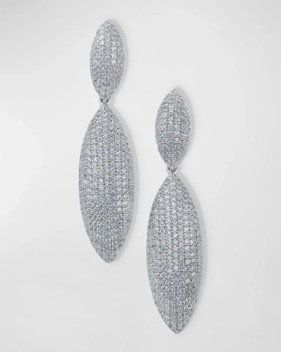 Golconda By Kenneth Jay Lane Pave Cubic Zirconia Double Marquis Drop Earrings In Clear/silver