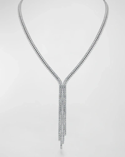 Golconda By Kenneth Jay Lane Round Cubic Zirconia Fringe Y Necklace In White