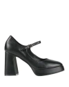 Gold & Gold Woman Pumps Black Size 8 Leather