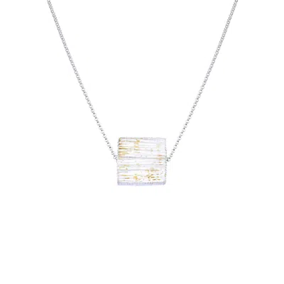 Gold & Honey Women's 24k Gold Flake Lucite Cube Pendant Necklace