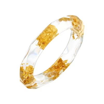 Gold & Honey Women's 24k Gold Leaf Lucite Bangle In Clear